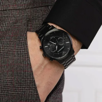 Emporio Armani Giovanni Black Dial Men's Chronograph Watch